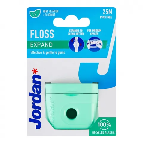 Нитка д/зубів Jordan Expand Fresh floss 25 м розширюється з фтором м`ятою воском і зубною пастою