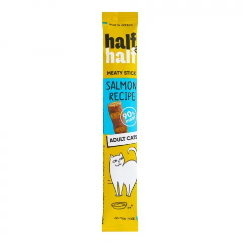 Ласощі д/котів HalfHalf 5 г м`ясні палички з лососем