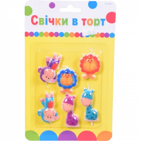 Свічки д/торту Party Favors Кольорові 6 шт.