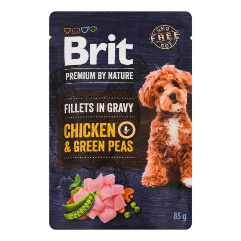 Корм д/собак Brit Premium Fillets in Gravy 85 г курка та зелений горошок