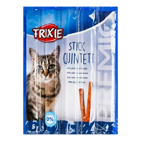 Ласощі Trixie Premio Quadro-Sticks д/котів 4х5 г палички лосось/форель