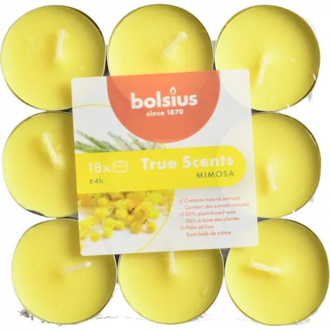 Свічки-таблетки Bolsius 4 год. 18 шт. True Scents Мімоза, арт. 101926943456