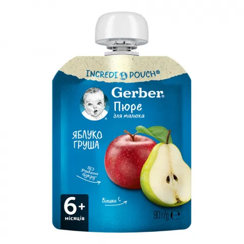 Пюре Gerber 90 г д/пак. яблуко, груша