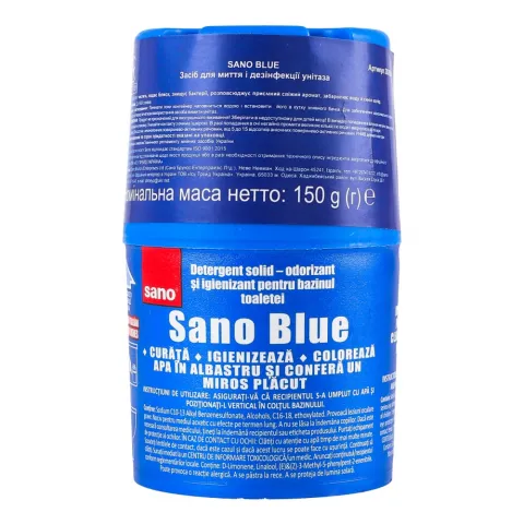 Засіб SANO 150 г д/бачка унітазу синій