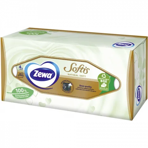 Серветки в кор. Zewa 80 шт. Softis Natural Soft