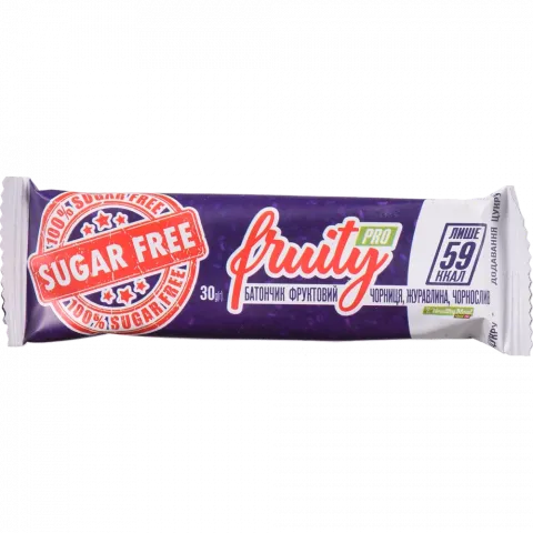 Батончик FrutyPro 30 г чорниця/журавлина/чорнослив