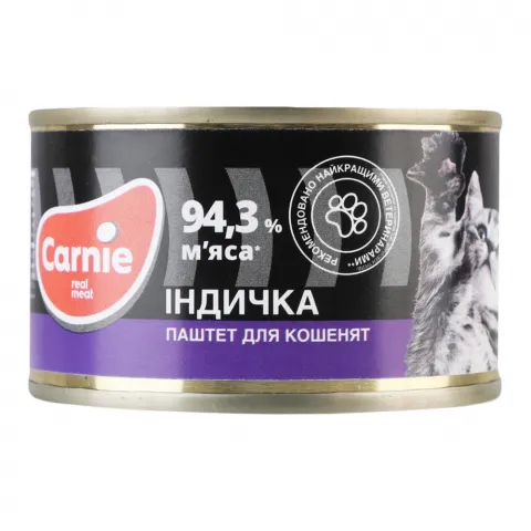 Паштет д/котів Carnie 100 г з/б з індичкою