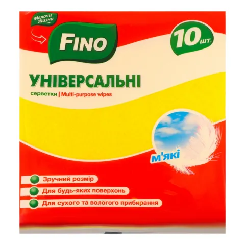 Серветки універсальні МЖ/FINO 10 шт. 3994/7395