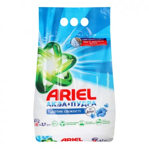 Порошок Ariel 2,7/3 кг автомат Аква-Пудра Дотик свіжості Lenor