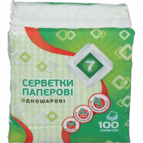Серветки 7` 100 шт. зелен.`