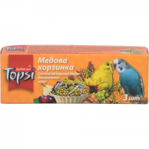Десерт д/хвилястих папуг Топсі 45 г Медова корзинка