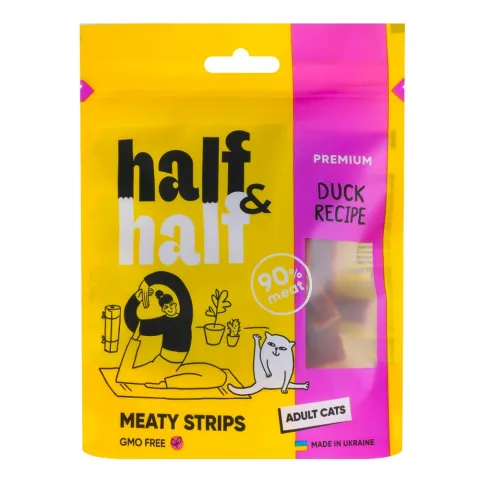Ласощі д/котів HalfHalf 50 г з качкою