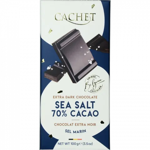 Шок Cachet 100 г чорн. 70 з морською сіллю (Бельгія)