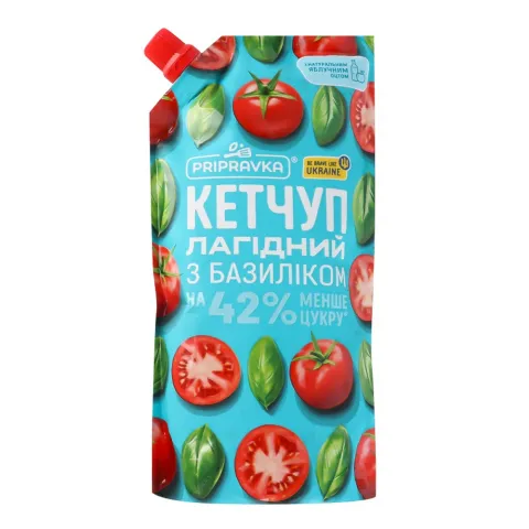 Кетчуп Pripravka 400 г д/пак. Лагідний з базиліком