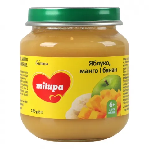 Пюре Milupa 125 г Яблуко, манго та банан