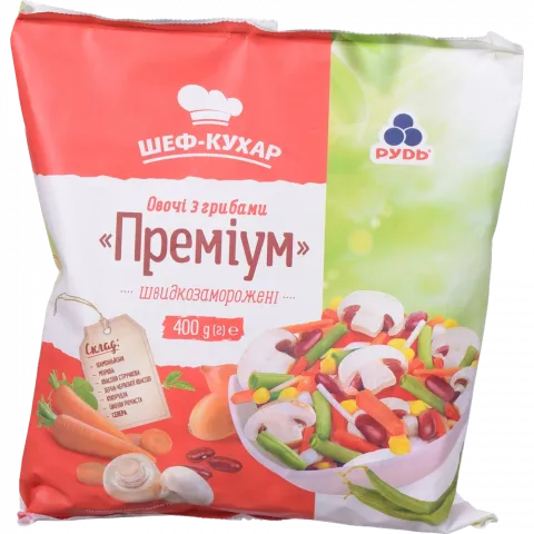 Св морож Овочі Рудь 400 г з грибами Преміум