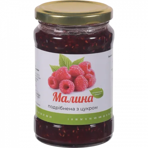 Конс Малина 350 г скл. подрібнена з цукром