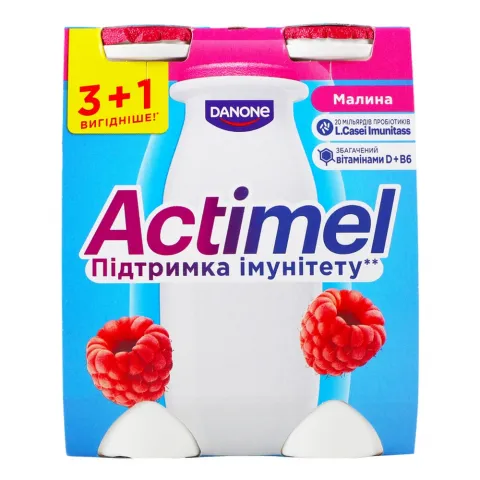 Актімель Малина 4х100 г кисломол. продукт