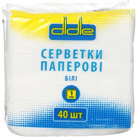 Серветки Didie одношарові 40 шт. біла