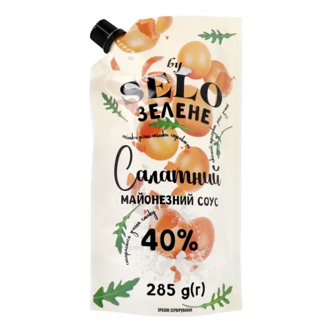Майонезний соус Selo Зелене 285 г д/пак. Салатний 40