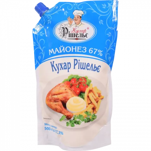 Майонез Кухар Рішельє 67 500 г д/пак. зі штуцером