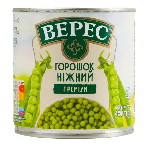 Конс Горошок Верес 420 г з/б Преміум