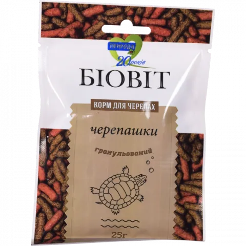 Корм Біовіт д/черепах 25 г Черепашки гранульований