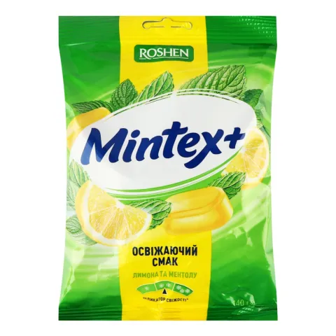 Карамель Рошен 140 г Mintex+ Lemon зі смаком лимону та ментолу