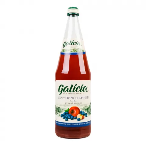 Сік Galicia 1 л скл. яблучно-чорничний