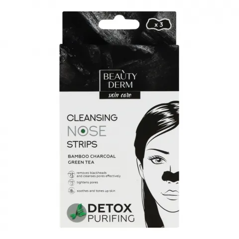 Очищаючі смужки Beauty Derm д/носу 3 шт. з бамбуковим вугіллям