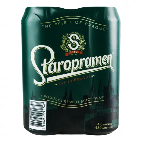 Пиво Старопрамен 4х0,48 л з/б