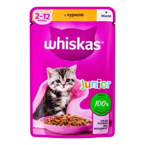 Корм д/кошенят Віскас 85 г пак. Курка в желе