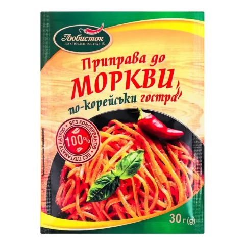 Приправа Любисток 30 г для моркви по-корейськи (гостра)