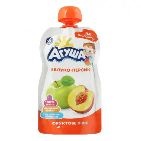 Пюре Агуня 90 г д/пак. Яблуко та персик