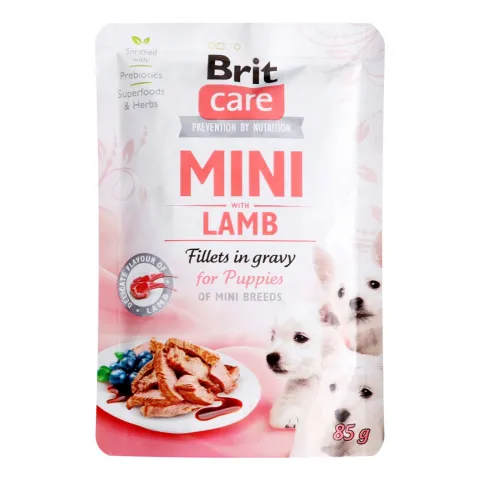 Корм д/цуценят Brit Care Mini 85 г пак. з філе ягнят в соусі