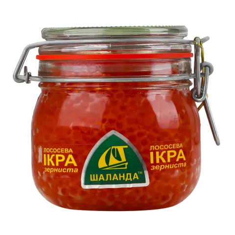 Ікра лососева зерниста 600 г скл. Шаланда