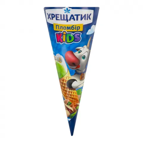 Морозиво Хрещатик 80 г ріжок Kids Фісташка-ваніль