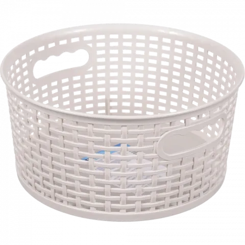 Кошик PRAKTYCZNA пластик. Круглий 4,5 л, 21,5х21,5х11,8 см, теплий сірий арт. 4K4831 И831