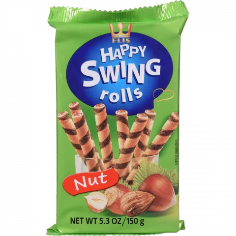 Трубочки ваф. FLIS 150 г Swing з нач. ліс. горіх (Польща) И666
