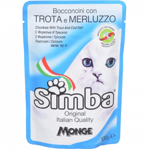 Корм д/котів Monge Simba 100 г форель та тріска