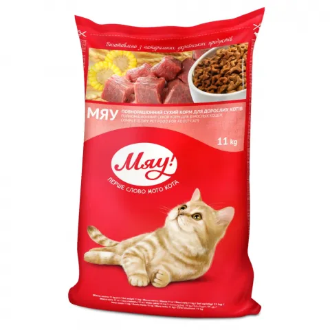 Корм д/котів Мяу! М`ясний ваг.