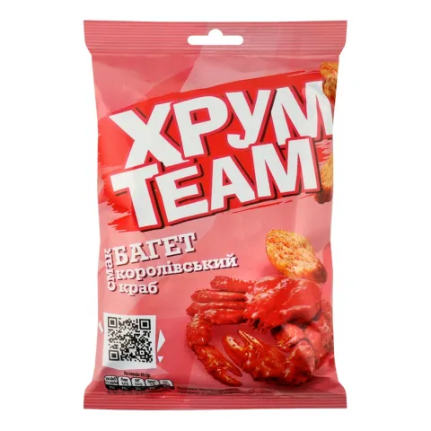 Сухарі ХрумTeam Багет 60 г зі смак. королівського краба