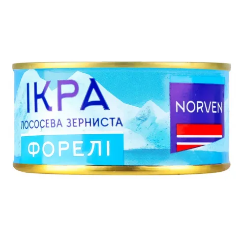 Ікра лососева форелі Norven 110 г з/б зерниста