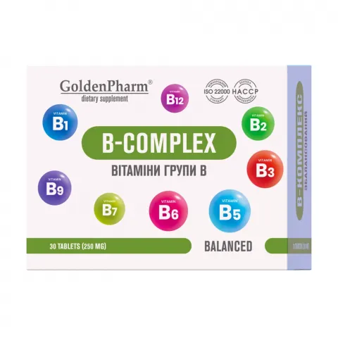 Добавка дієтична Golden Pharm В-Комплекс 30 табл.