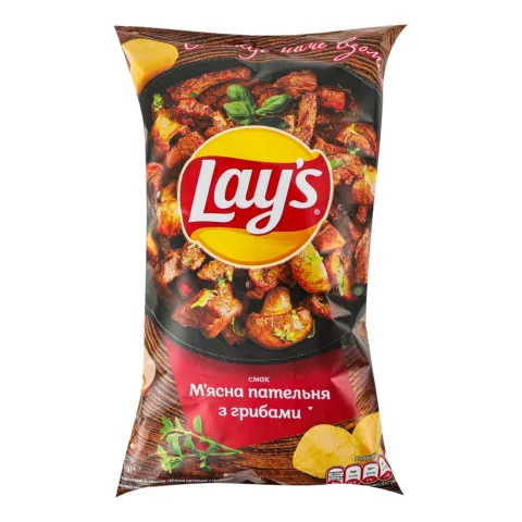 Чипси Lays 120 г м`ясна пательня з грибами