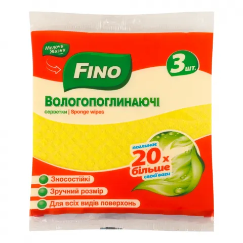 Серветки вологопоглинаючі МЖ/FINO 3 шт. 0047/7340