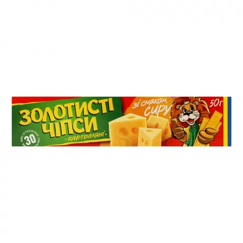 Чипси Золотисті 50 г зі смаком сиру
