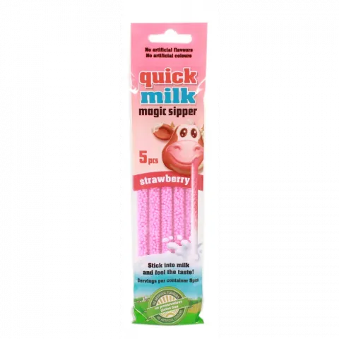 Трубочки д/молока Quick milk 30 г Полуниця
