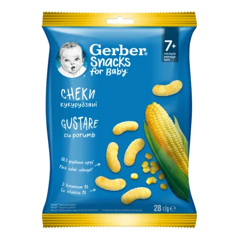 Снеки кукурудзяні Gerber 28 г кукурудзяні