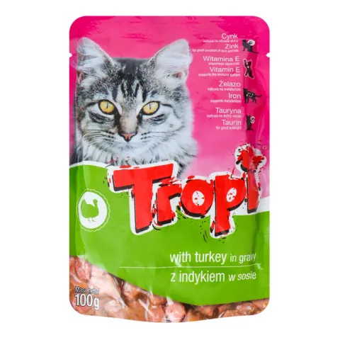 Корм д/котів TROPI 100 г пак. з індичкою (Польща)